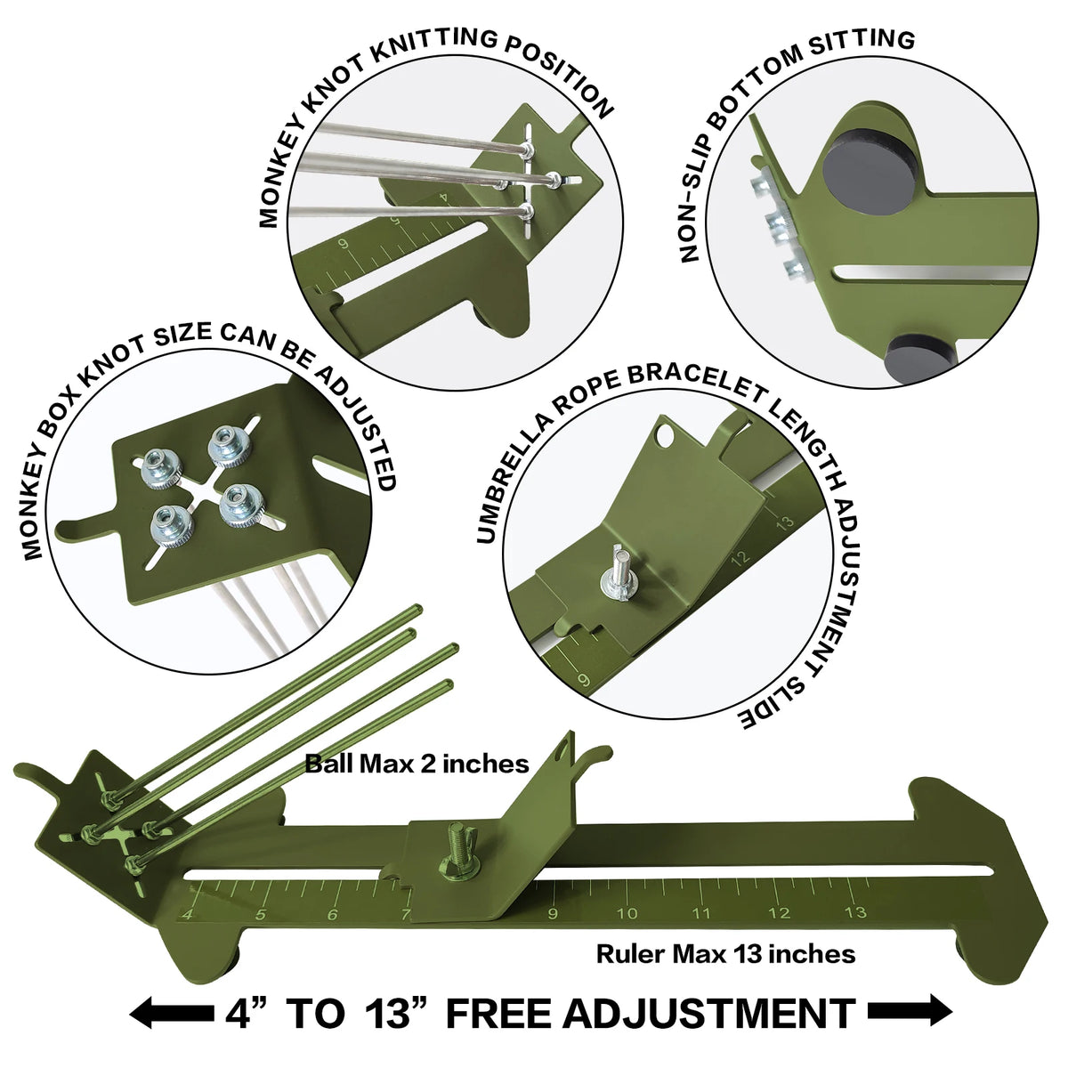 Paracord Bracelet Making Kit With Adjustable Jig And Marlin Spike