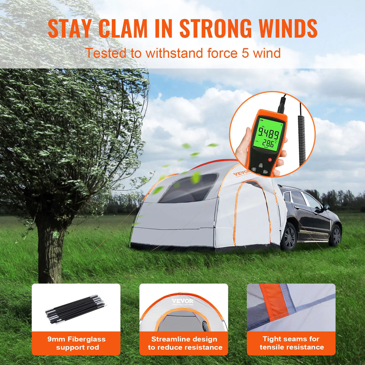 SucceBuy Double Layer SUV Camping Tent Attachment
