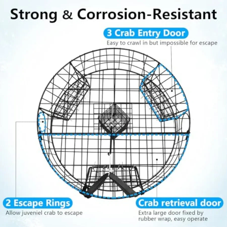 Heavy Duty Pacific Crab Trap Pot With Three Tunnels