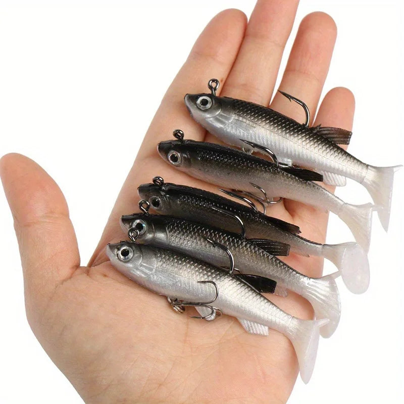 Realistic Soft Fishing Lure Kit With Sharp Hooks