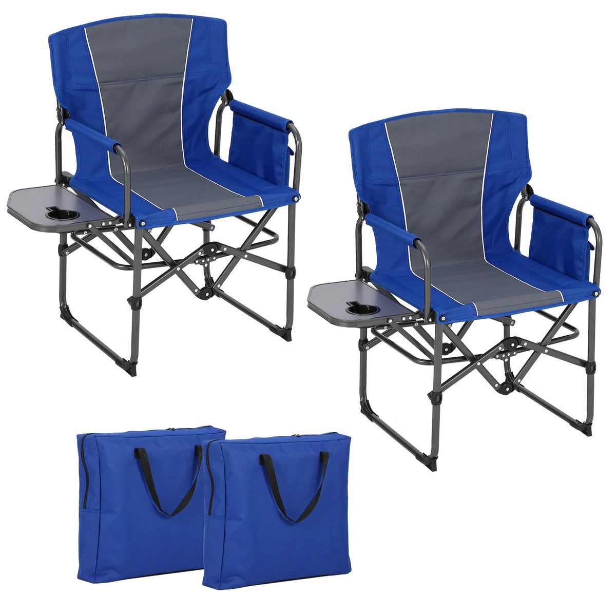 HiMiss Folding Director Chair With Side Table And Cup Holder