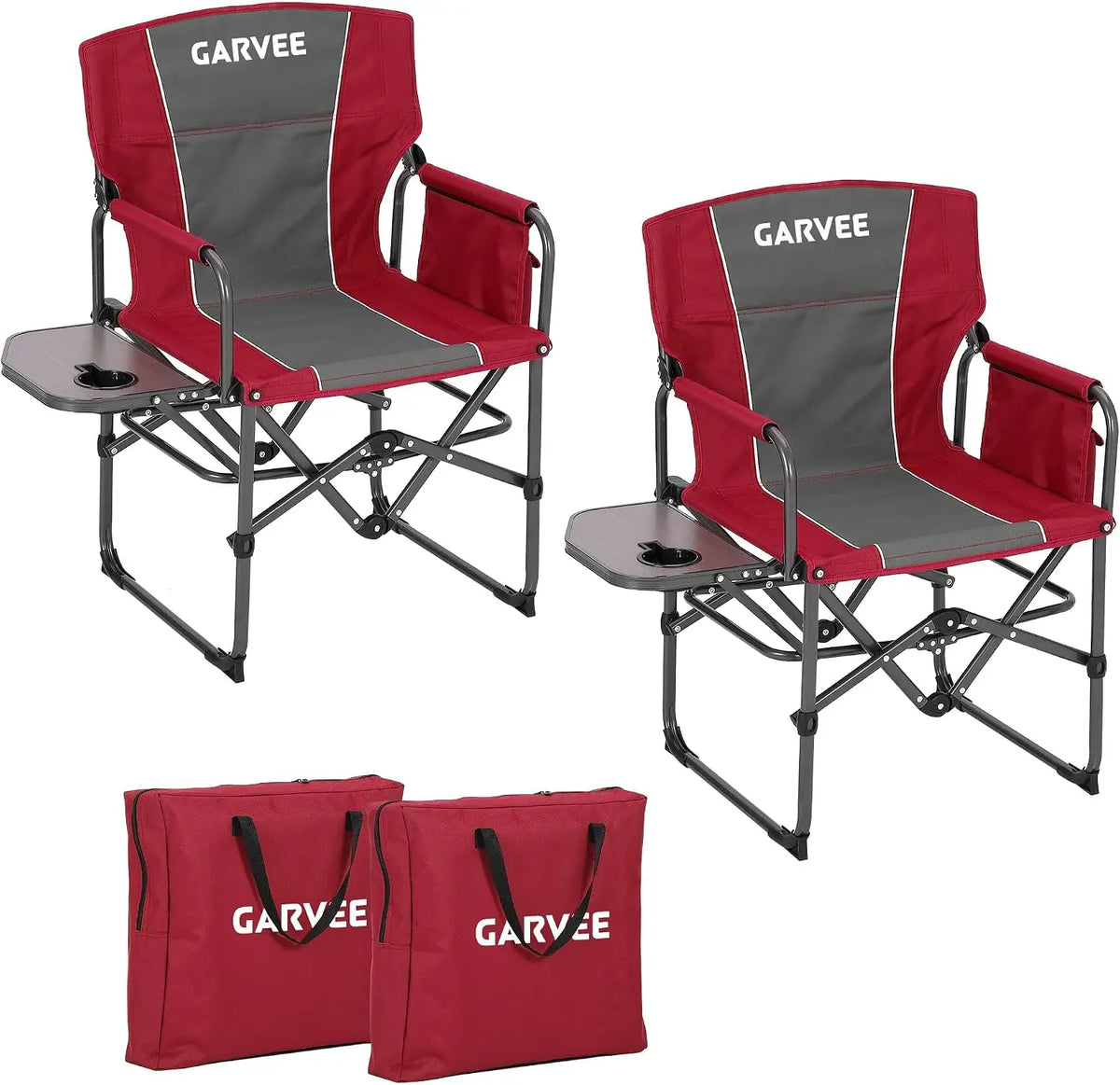 Tacleekii Portable Folding Camping Chair With Side Table