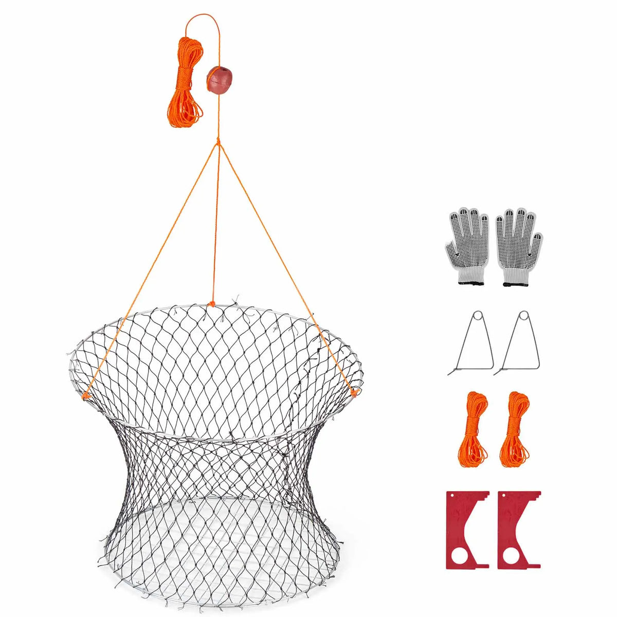 Foldable Double Ring Crab Trap Rope Gauge 2 Pack