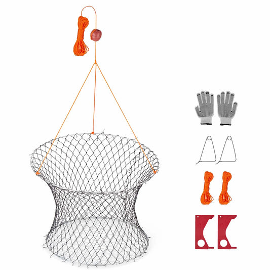 Foldable Double Ring Crab Trap Rope Gauge 2 Pack