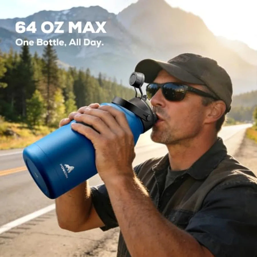 Insulated Water Bottle With Straw And Spout Lid, Leakproof, BPA Free