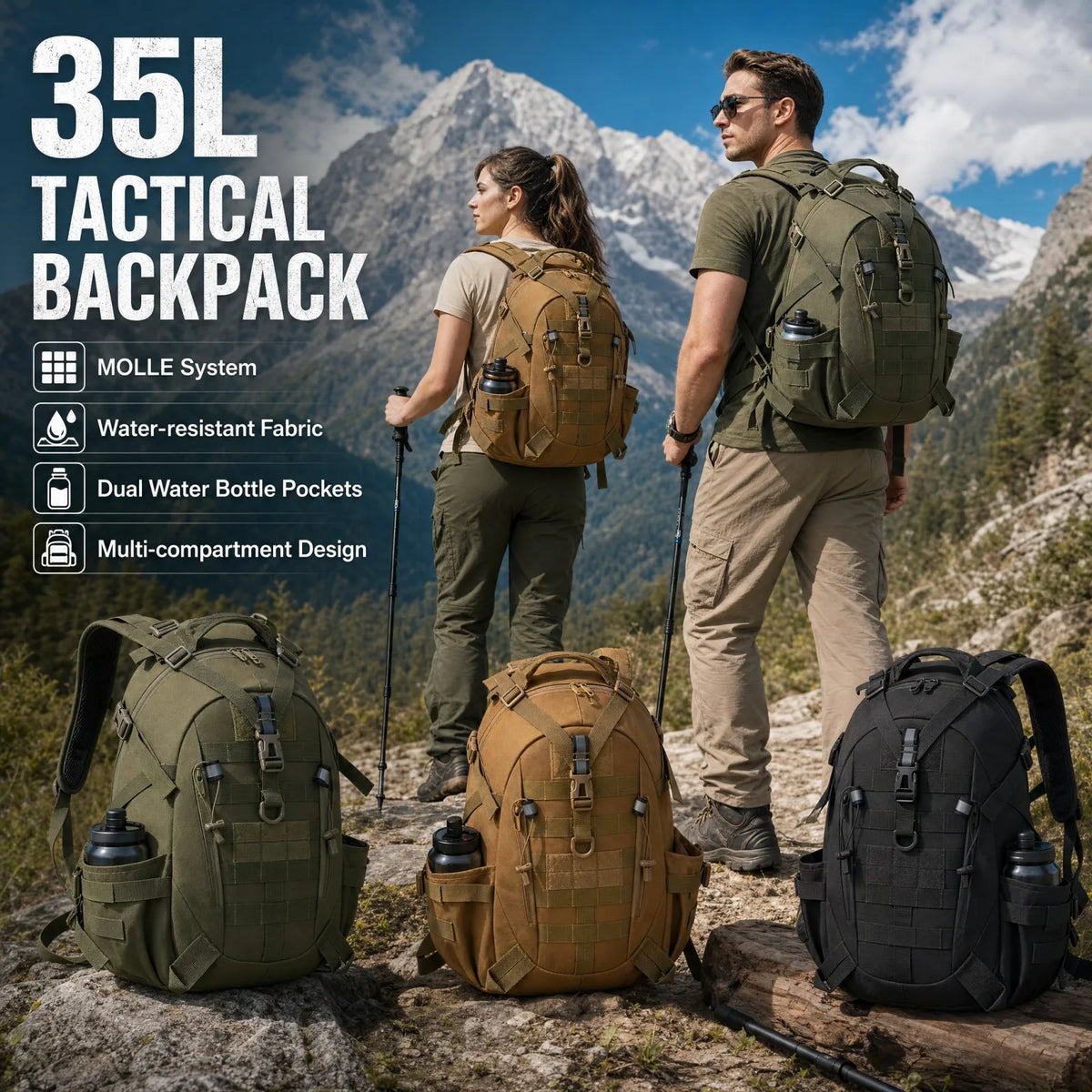 ReFire Gear Tactical Outdoor Hiking Backpack With Molle System