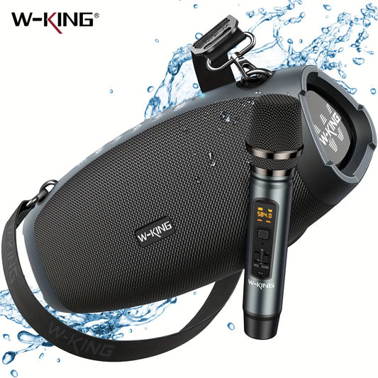 W-King Waterproof Bluetooth Speaker With Wireless Microphone For Outdoor Use