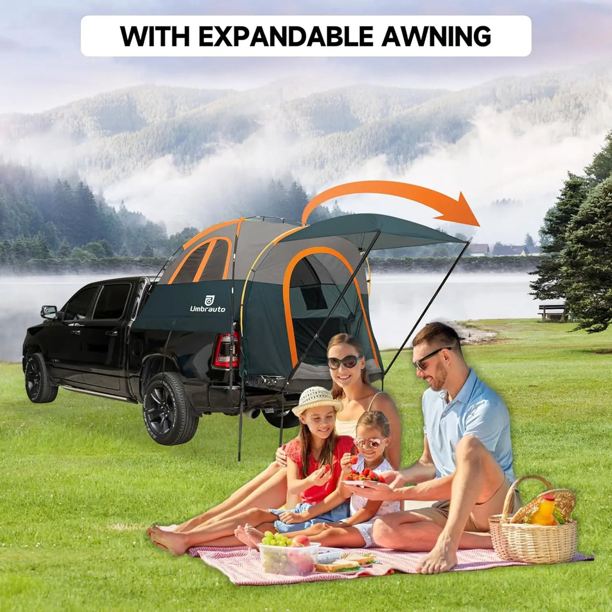 Umbrauto Waterproof Truck Bed Tent With Awning For Pickup Trucks