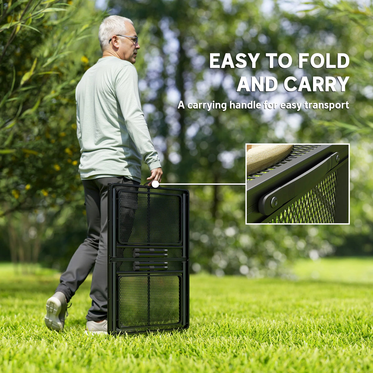 Outsunny Portable Folding Camping Grill Table