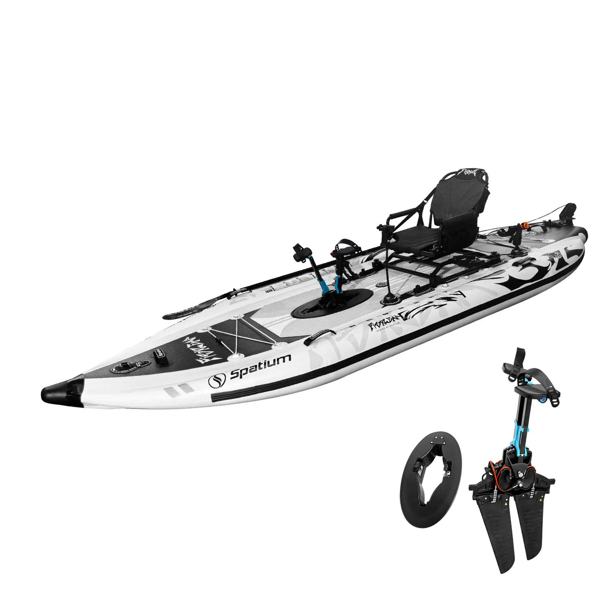 Spatium Pedal Drive Inflatable Fishing Kayak With Flipper
