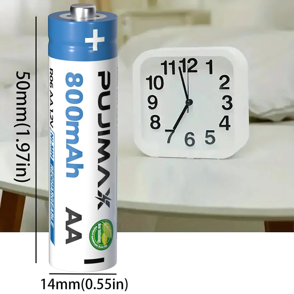 PUJIMAX Ni-MH Rechargeable Batteries for Solar Lights and Devices