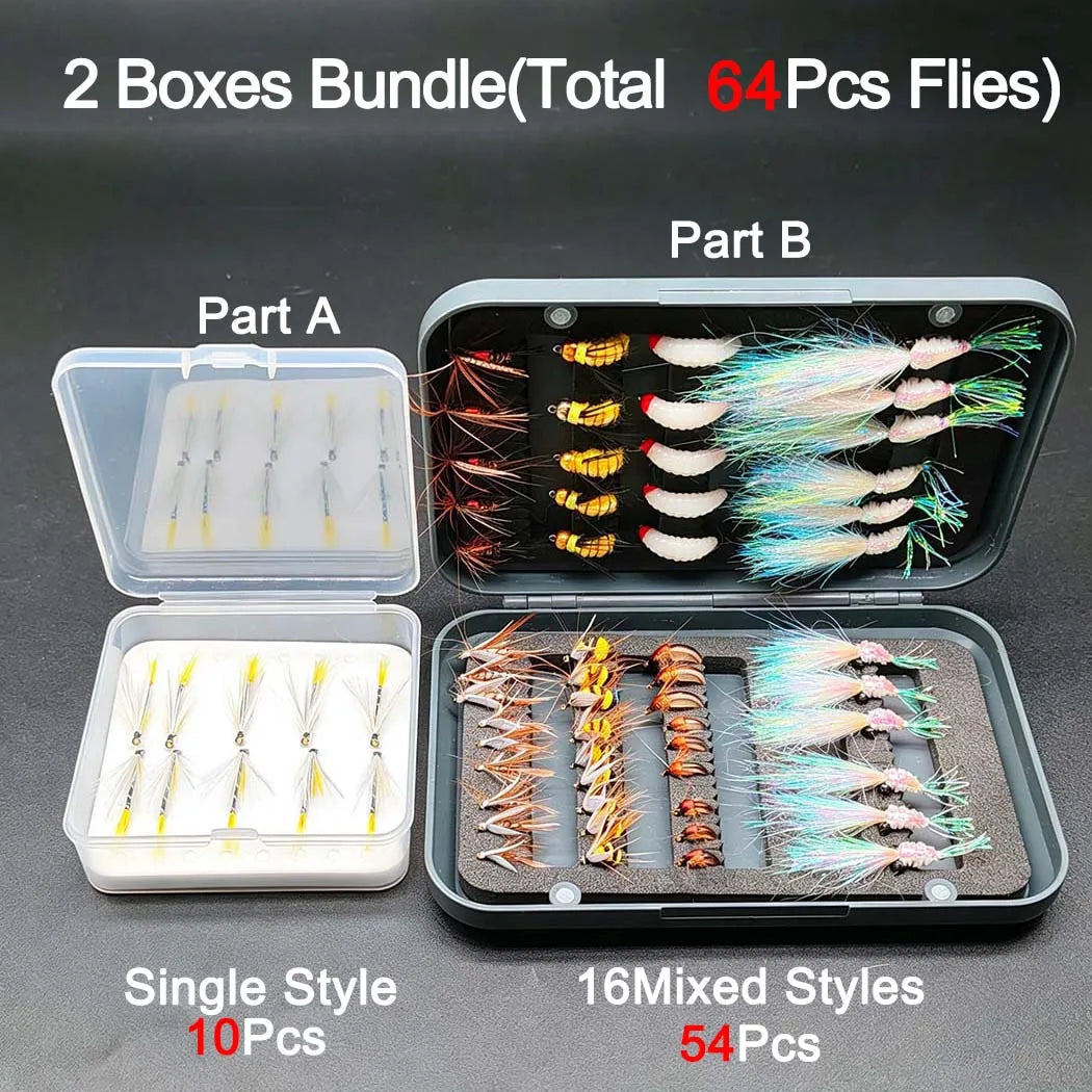 Fly Fishing Flies for Trout and Salmon Dry Wet Nymphs