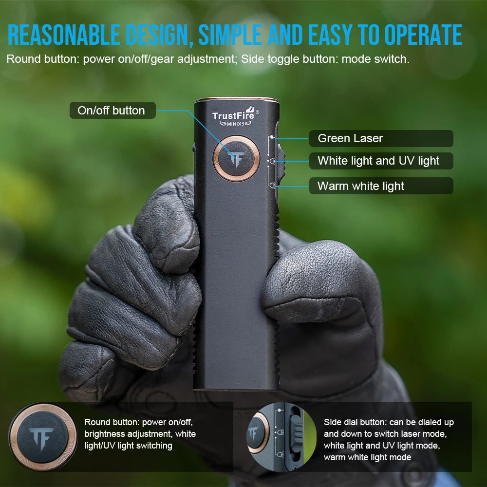TrustFire MINIX3 Rechargeable Four In One EDC Flashlight