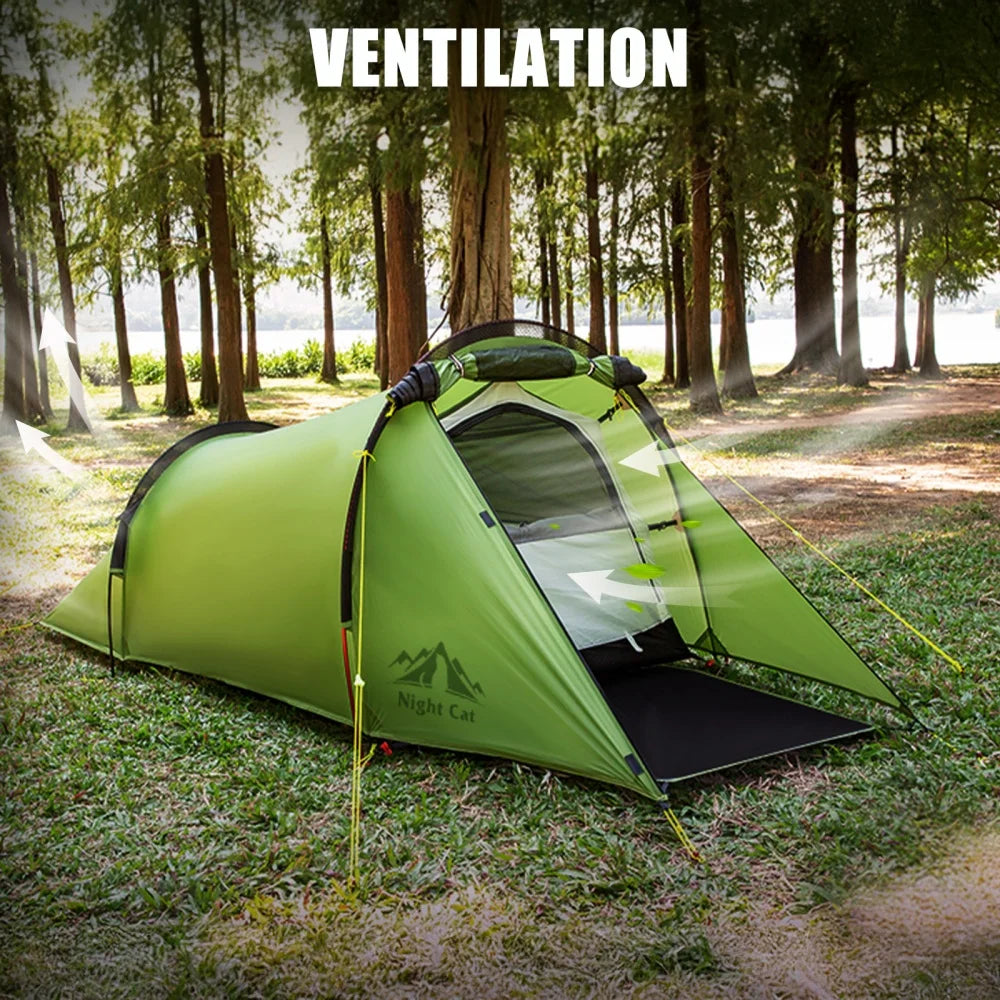 Night Cat Ultralight Waterproof Tunnel Tent for Backpacking