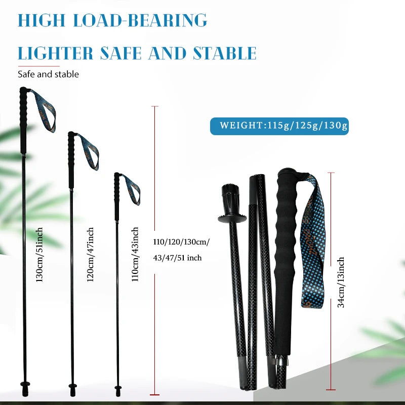 OKHEALING Carbon Fiber Collapsible Trekking Poles