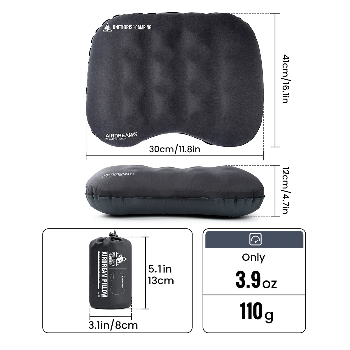 OneTigris Airdream Compact Inflatable Travel Neck Pillow