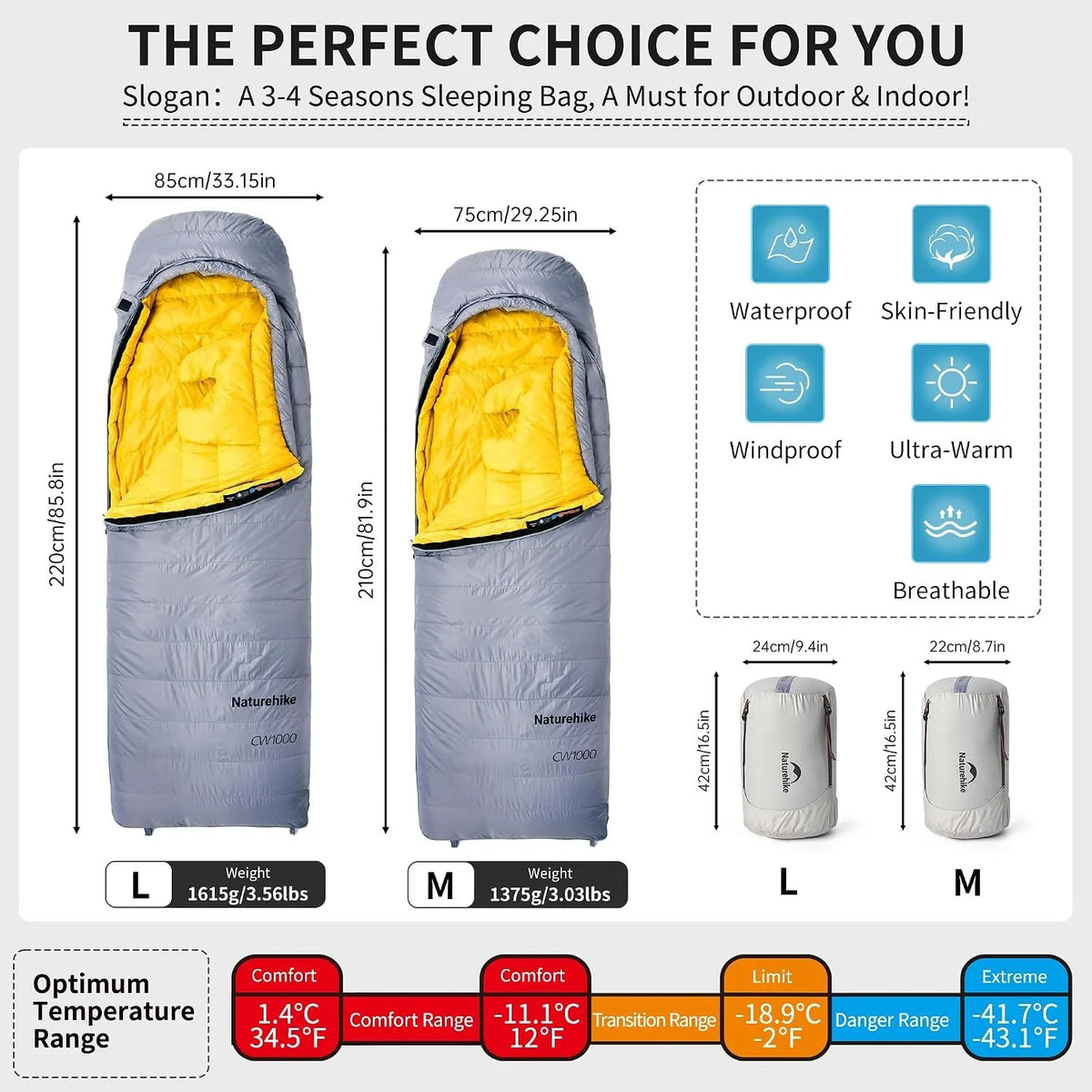Naturehike Ultralight Duck Down Sleeping Bag For Camping