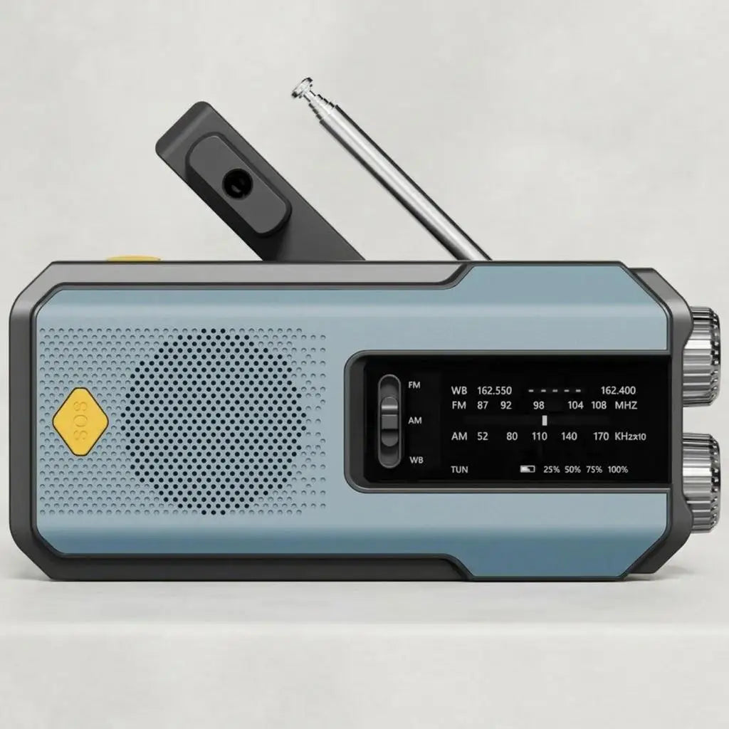 STONEGO Emergency Solar Hand Crank NOAA Weather Radio