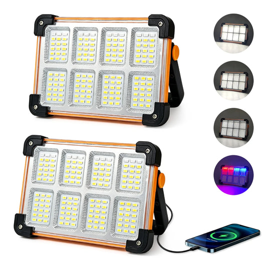 Morglad Rechargeable LED Solar Work Light for Camping and Emergencies