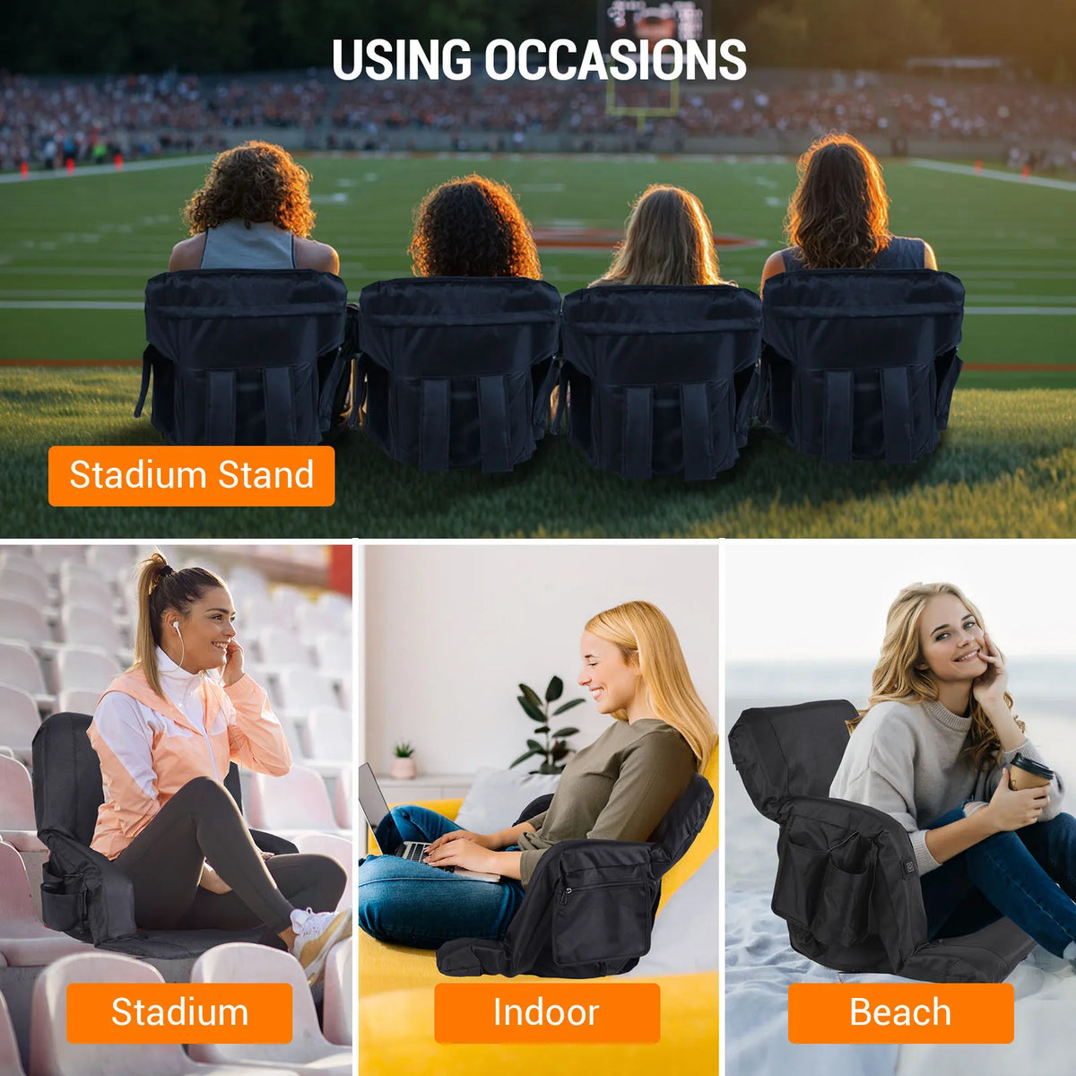 Heated Stadium Seat Mat With Three Speed Temperature Control