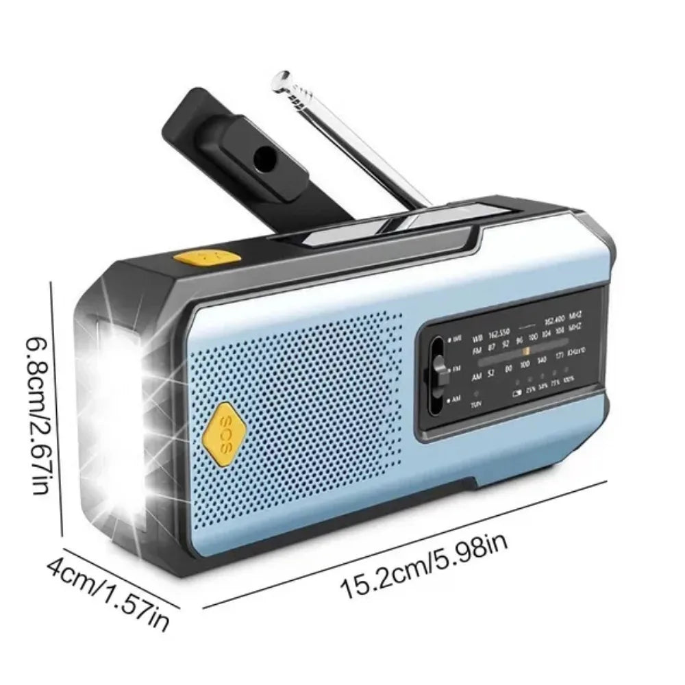 STONEGO Emergency Solar Hand Crank NOAA Weather Radio