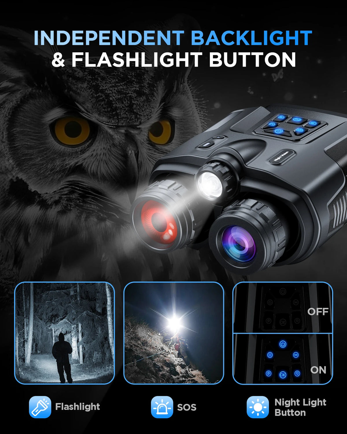 Letcmoi 4K Night Vision Binoculars With 8X Digital Zoom