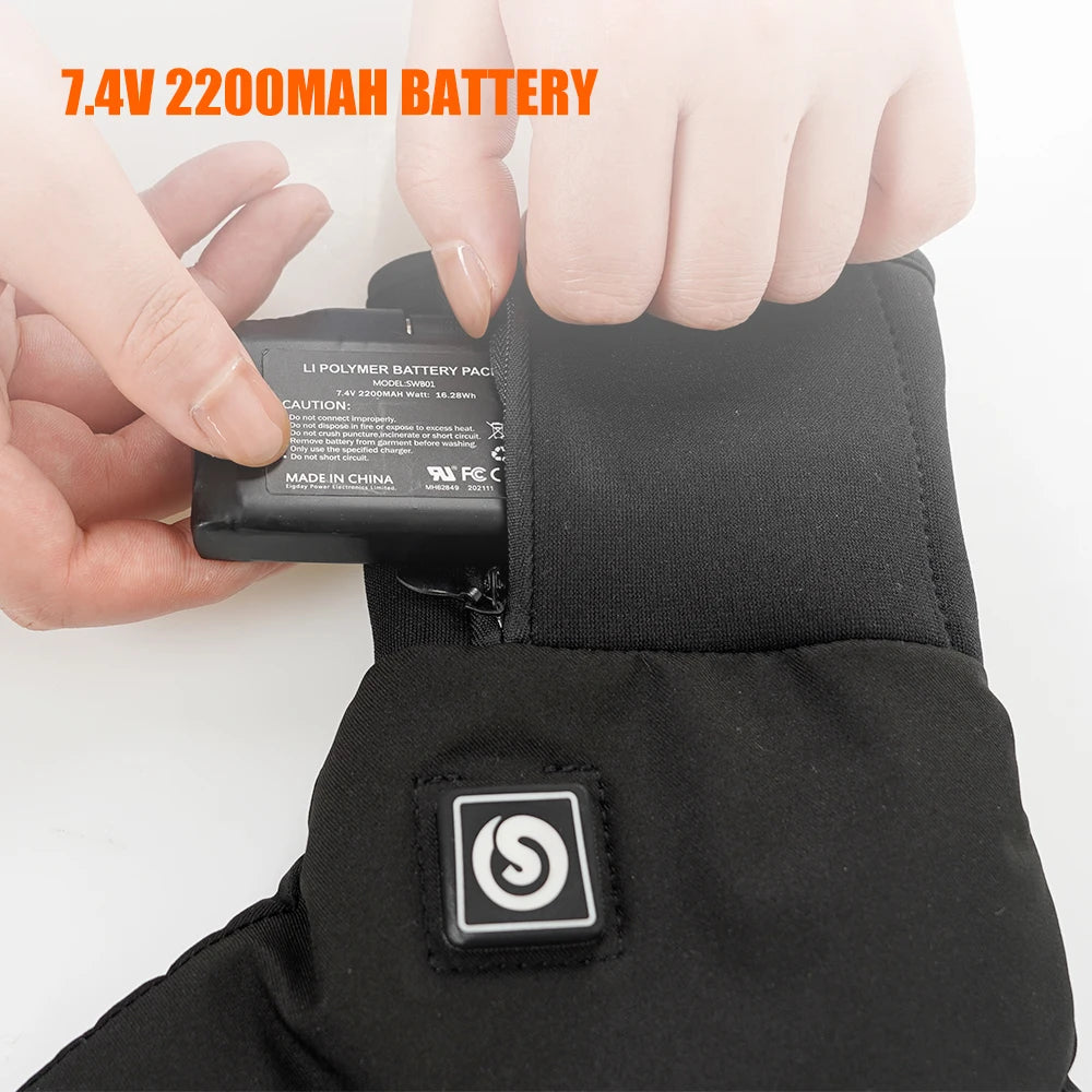 Snow Deer Electric Heated Gloves Rechargeable Touchscreen Waterproof