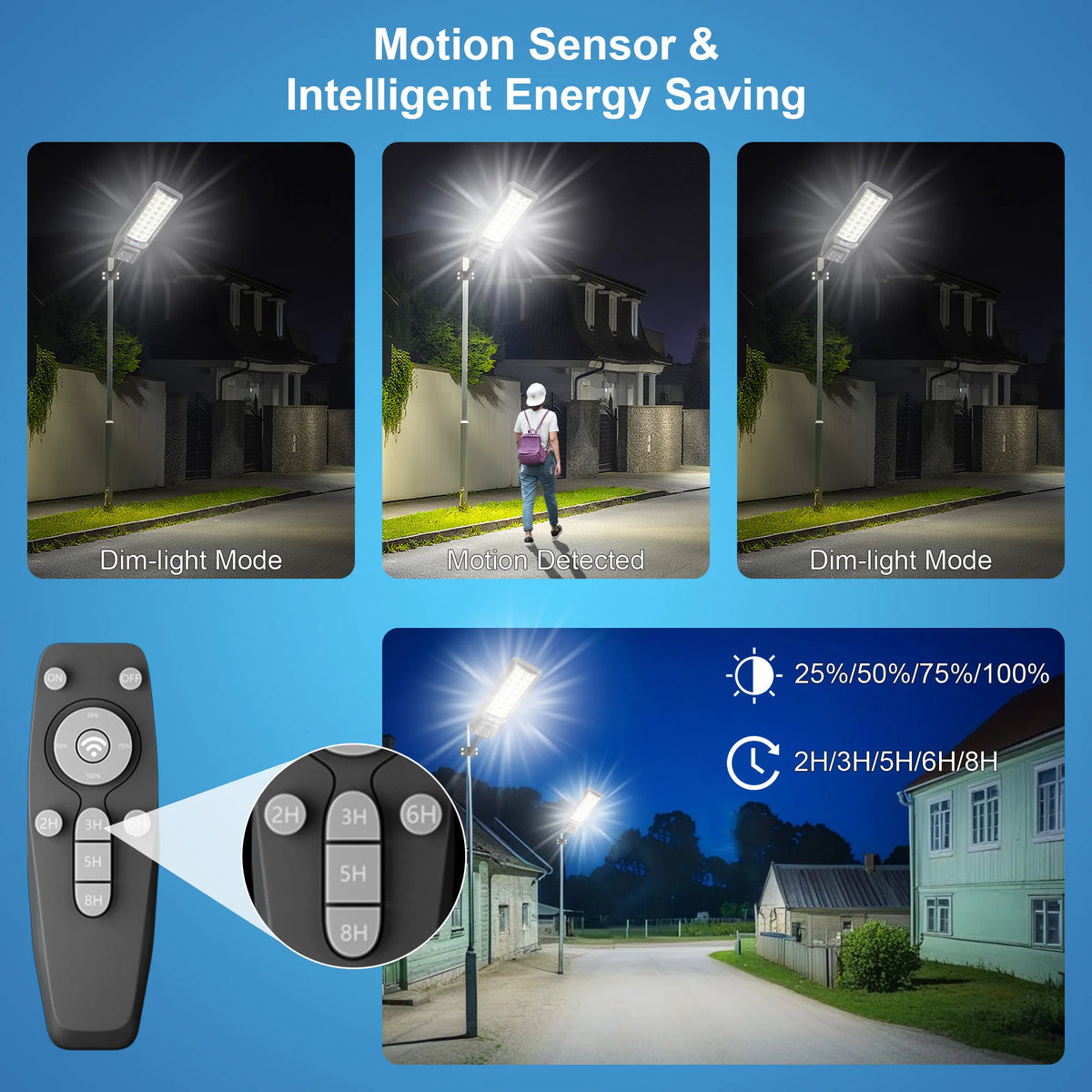 IP65 Waterproof Solar Flood Light With Motion Sensor And Remote Control