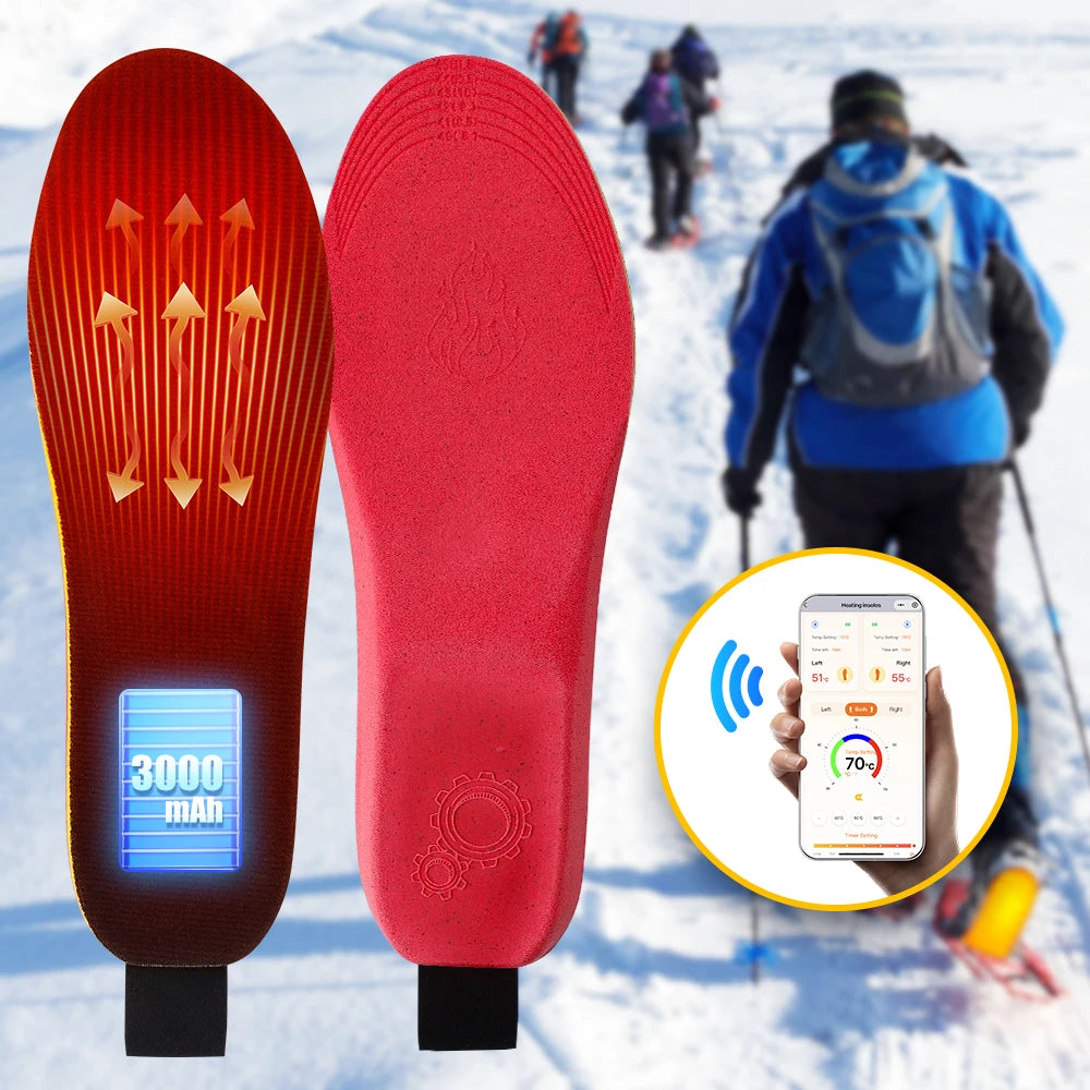 Rechargeable Heated Insoles With App Control For Outdoor Comfort