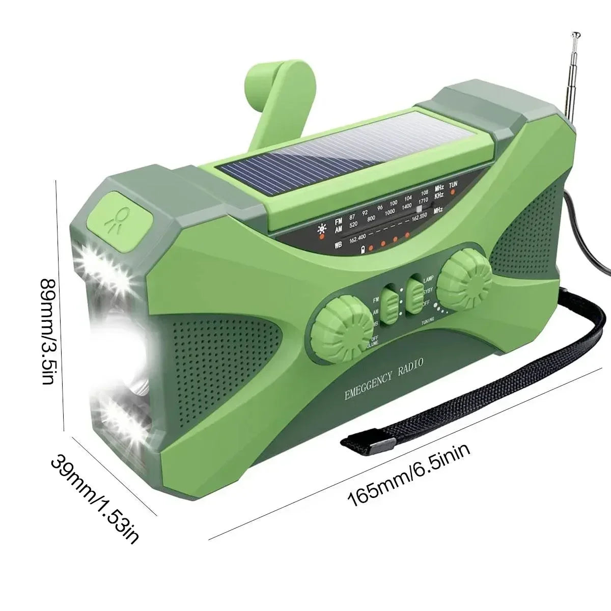 Stonego Emergency Radio Solar Hand Crank 10000mAh NOAA Power Bank