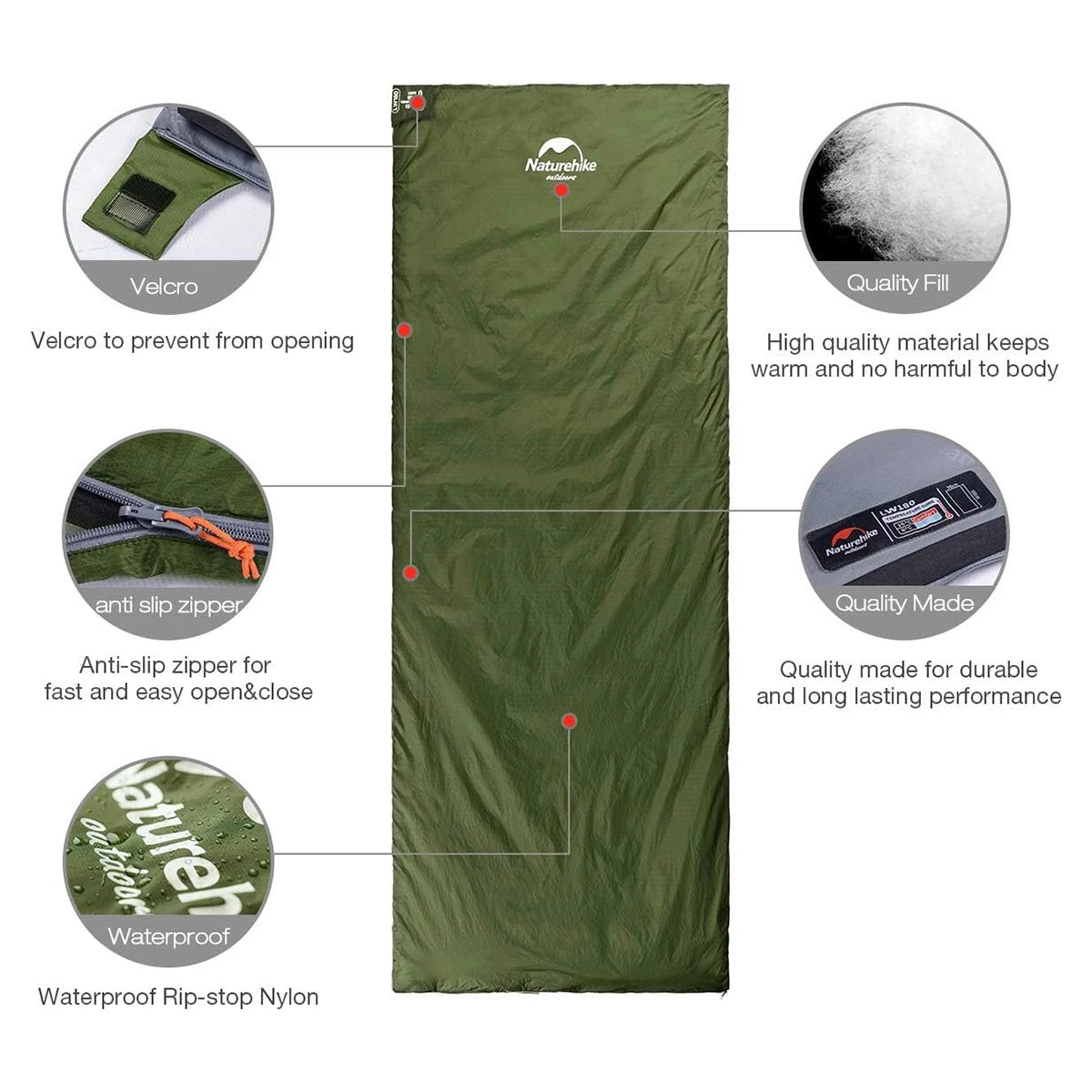 Naturehike Ultralight Envelope Sleeping Bag For Camping
