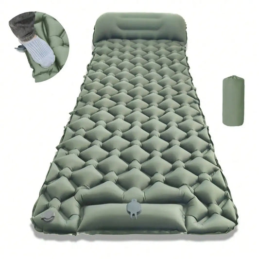 Inflatable Camping Mattress With Pump And Portable Headrest