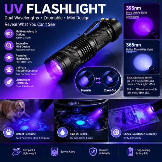STONEGO UV LED Blacklight Flashlight for Pet Stain Detection