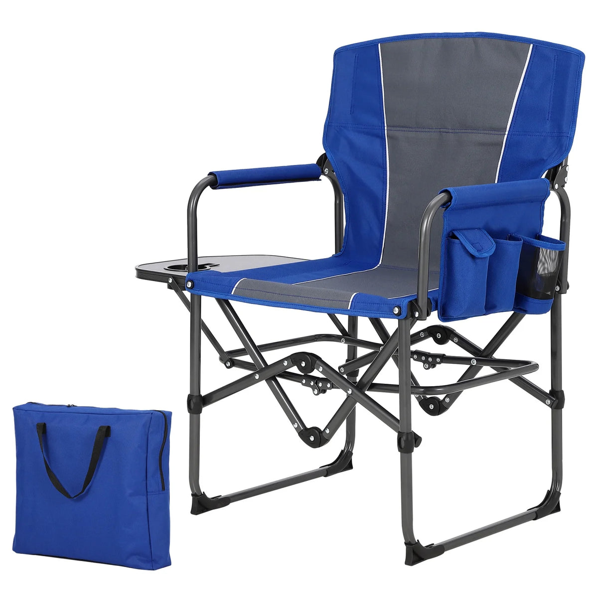 HiMiss Folding Director Chair With Side Table And Cup Holder