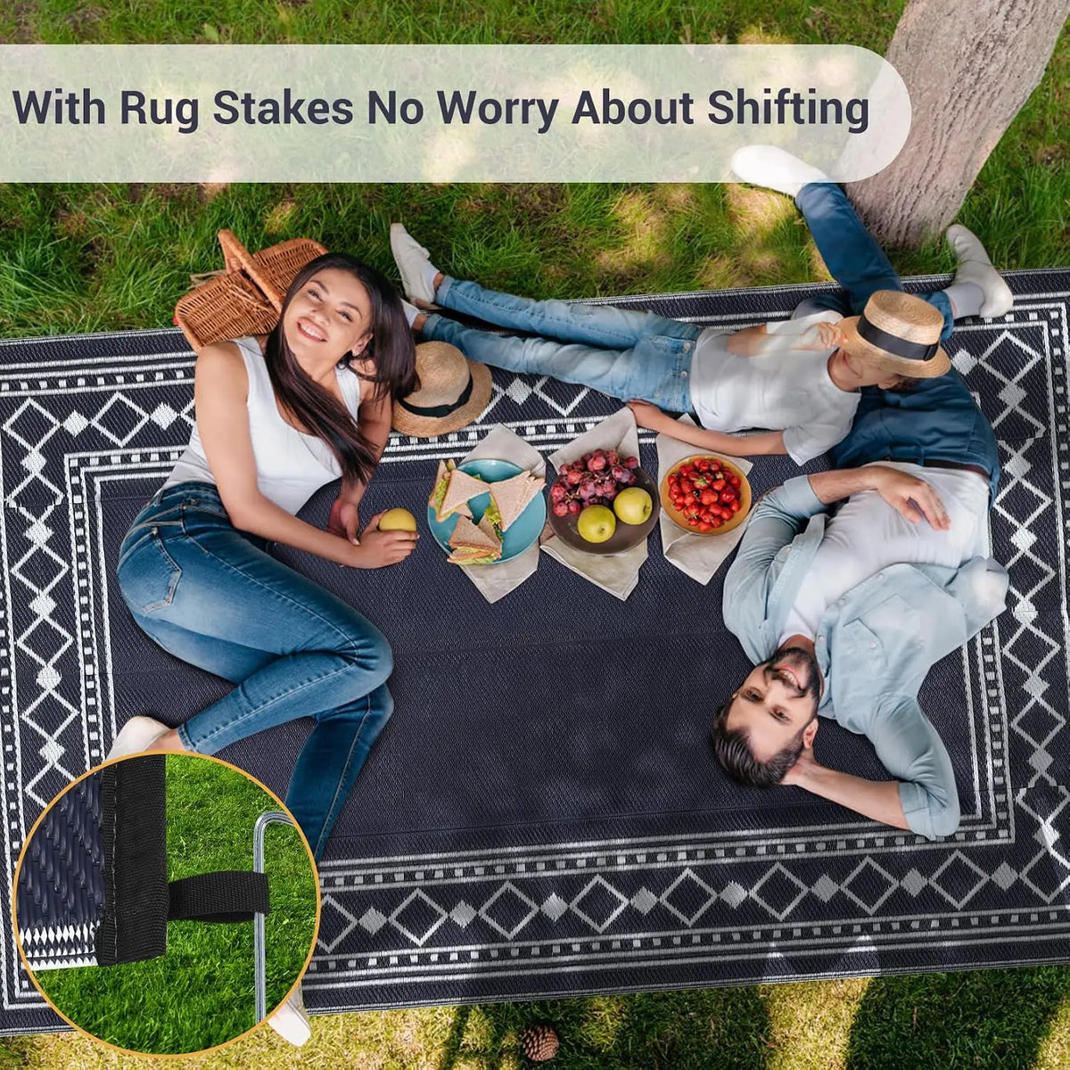 Garvee Washable Waterproof Flocked Polyester Area Rug