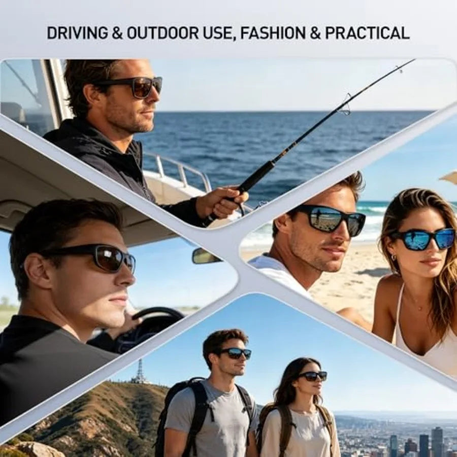 Polarized UV400 Sunglasses With Anti Glare Scratch Resistant Lenses
