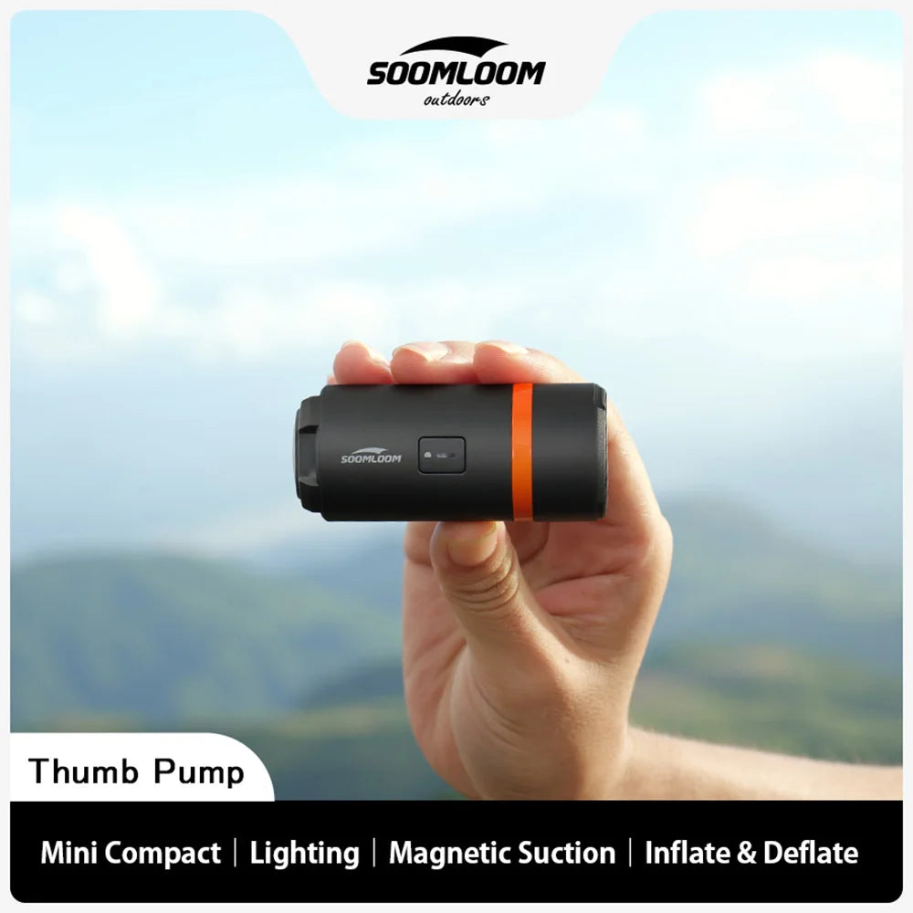 Soomloom Portable Electric Thumb Air Pump With Magnetic Flashlight