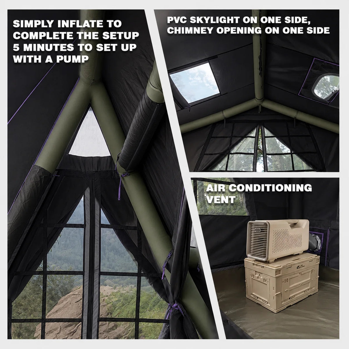 SENLEETO Inflatable Camping Tent With Stove Jack