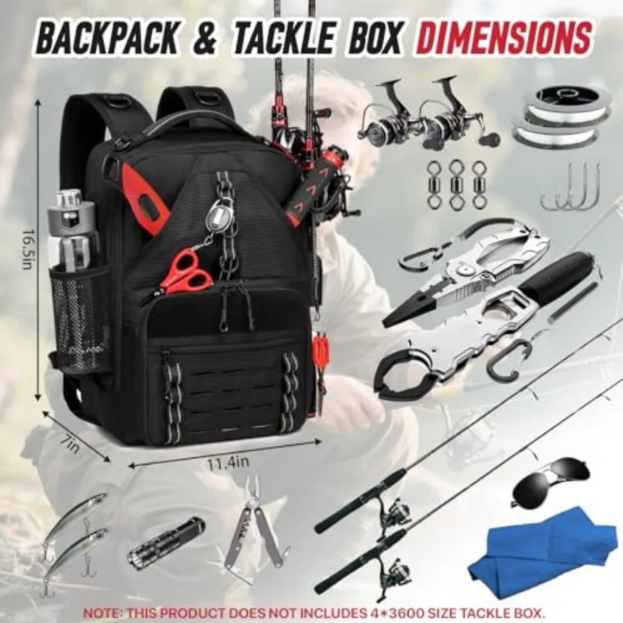 Fishing Tackle Backpack With Two Rod Holders