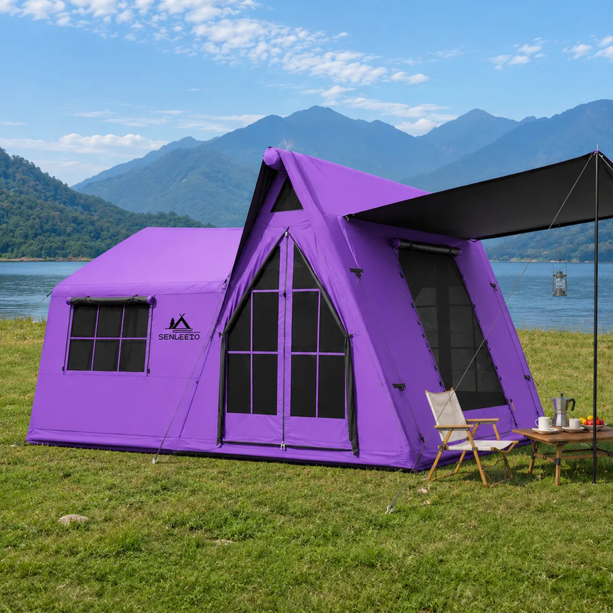 SENLEETO Inflatable Camping Tent With Stove Jack