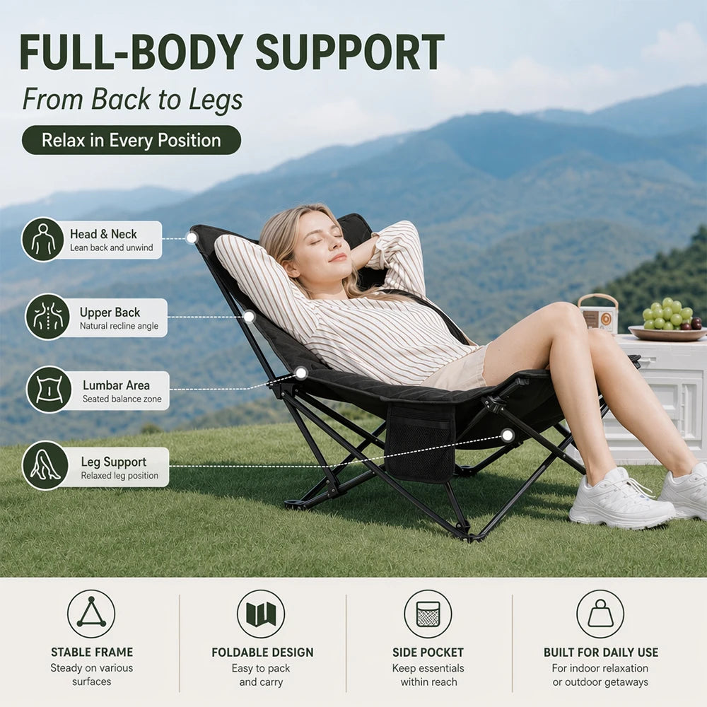 Urbanwave Portable Folding Camping Bed With Mattress