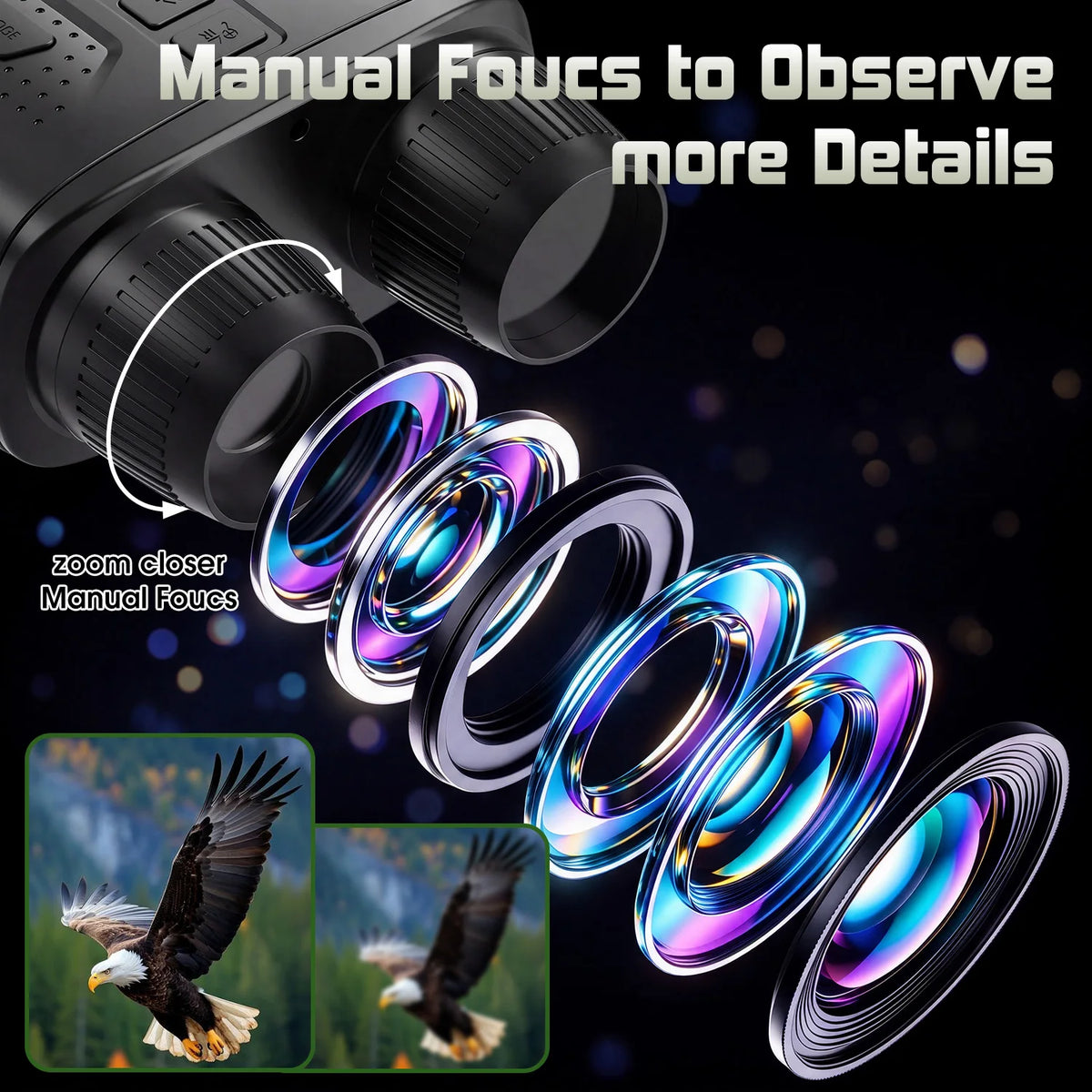 Infrared Night Vision Binoculars With 4K Video Recording