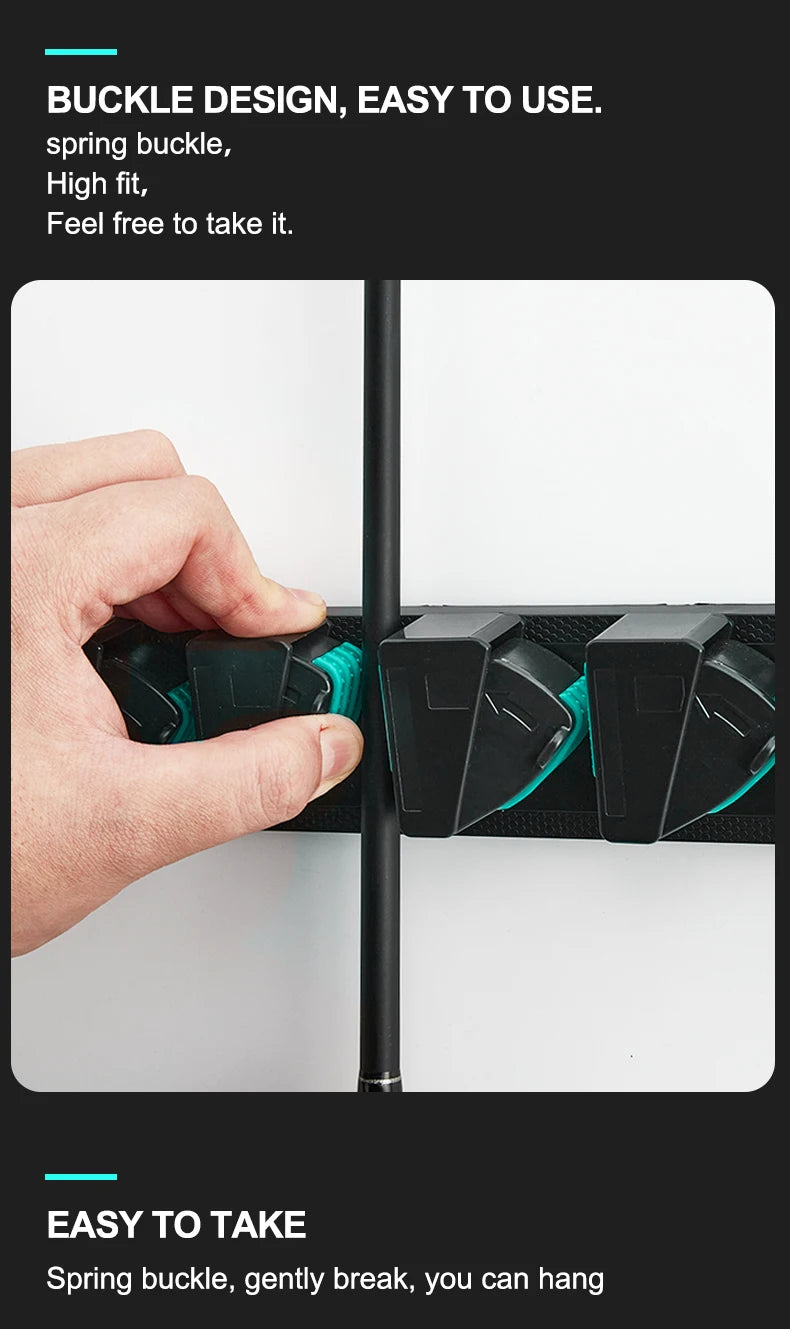 Billings Wall Mounted Adhesive Fishing Rod Rack Organizer