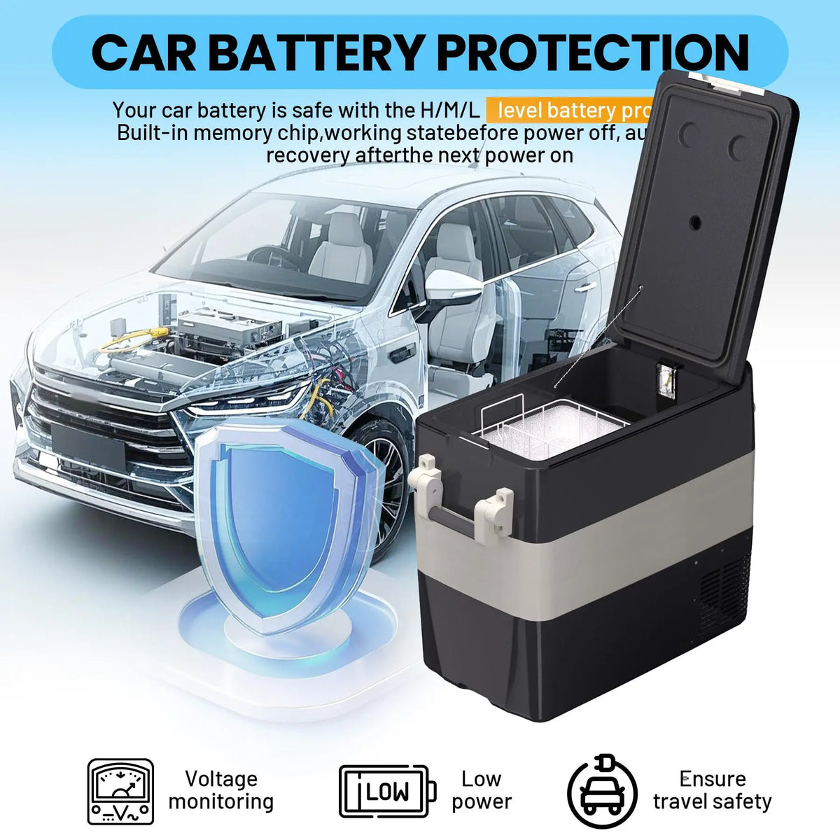 HiMISS Portable 12V Car Refrigerator Freezer for Camping and Travel