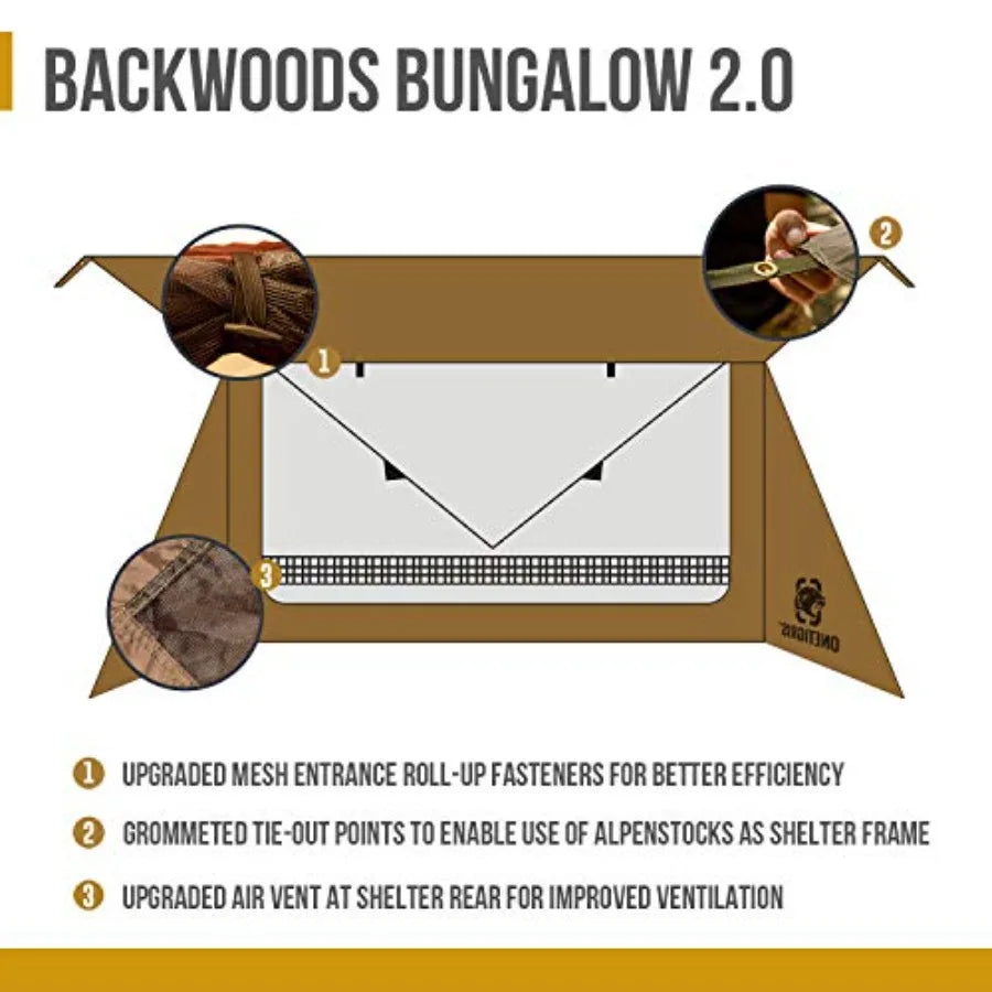 Backwoods Bungalow Bushcraft Ultralight Backpacking Tent With Porch