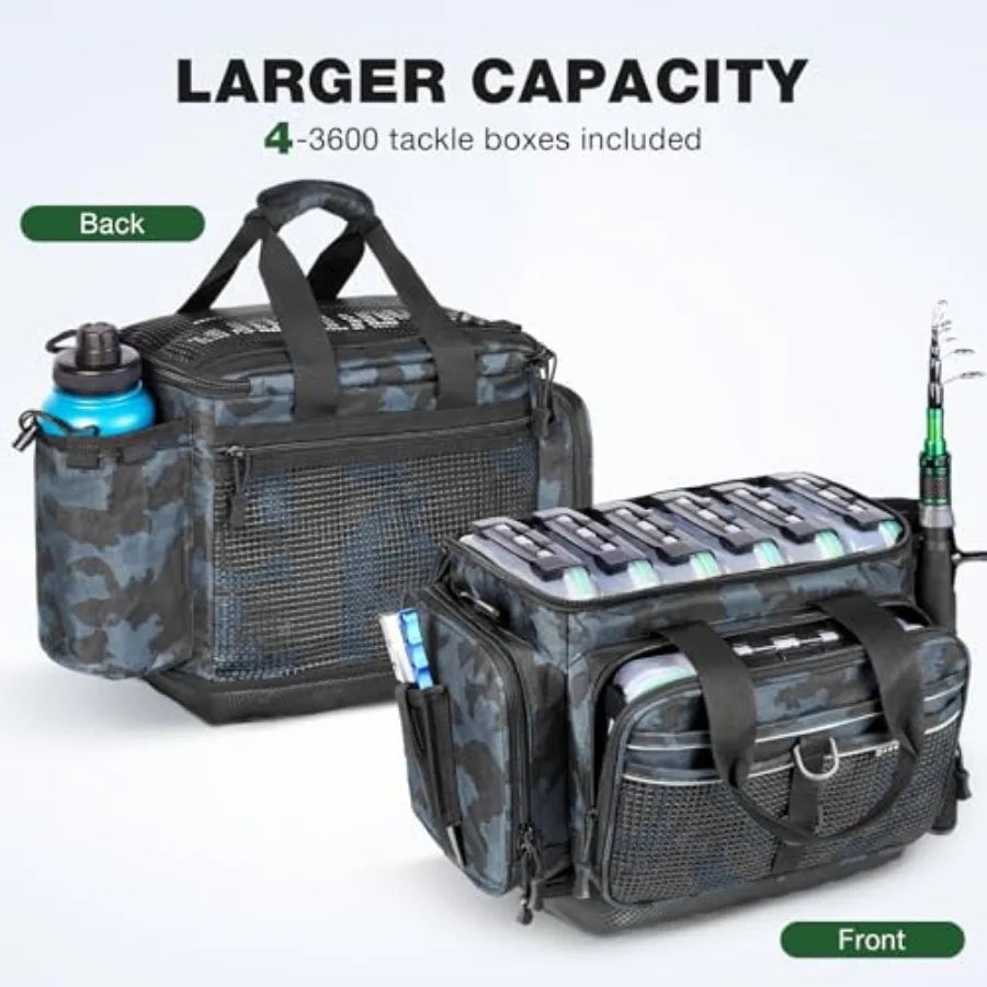 Waterproof Fishing Tackle Box Organizer With Removable Dividers