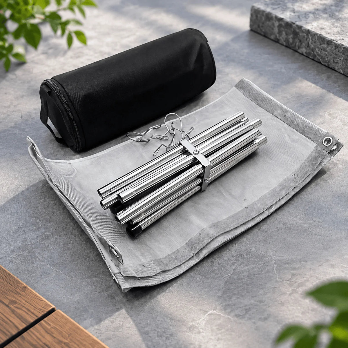 Portable Folding Stainless Steel Mesh Wood Burning Fire Pit