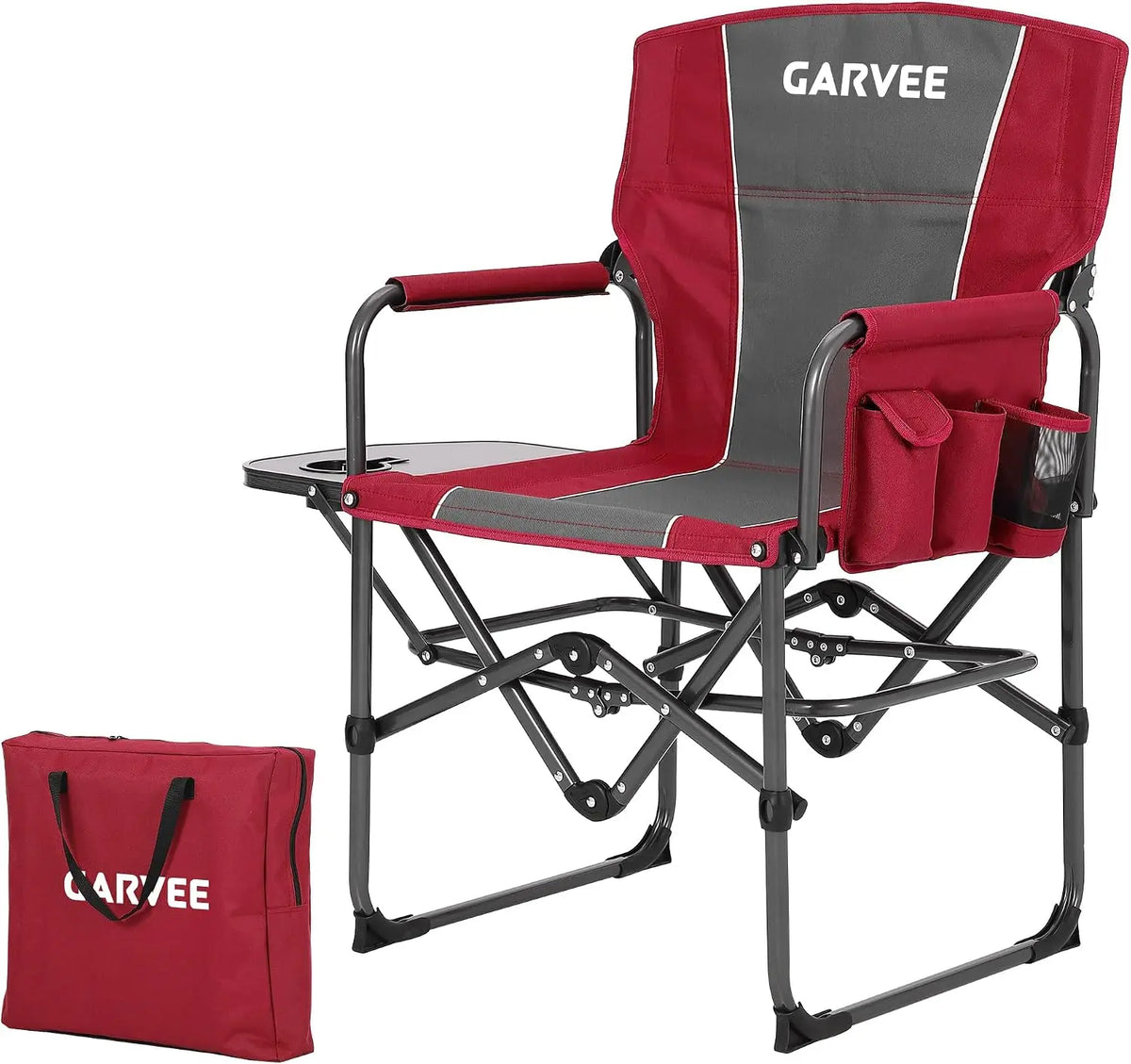 Tacleekii Portable Folding Camping Chair With Side Table