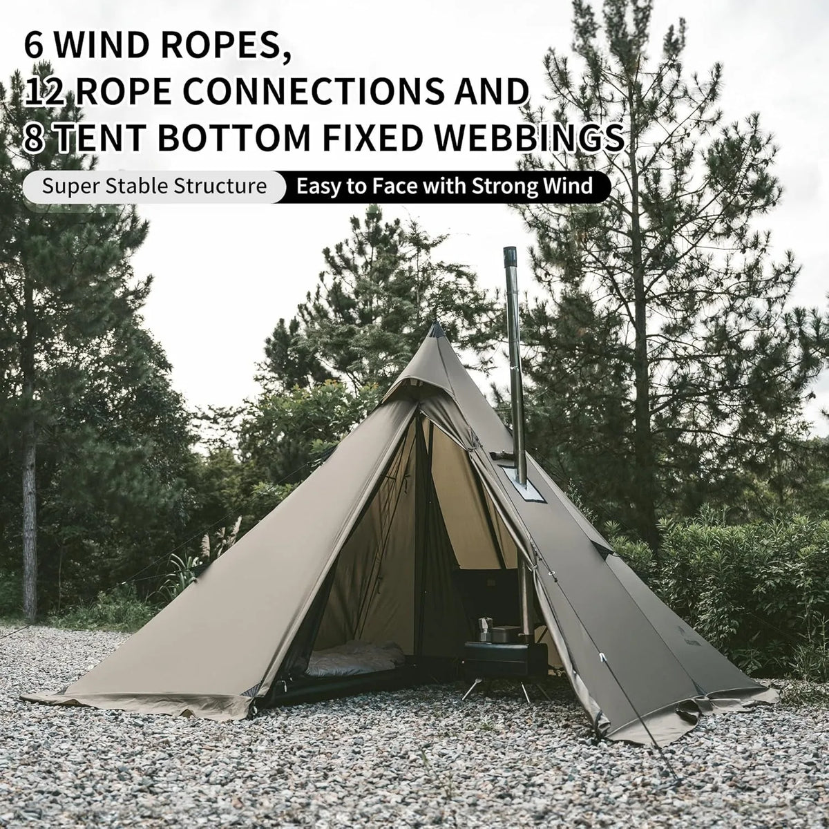 Naturehike Camping Tent With Chimney Window And Double Layer