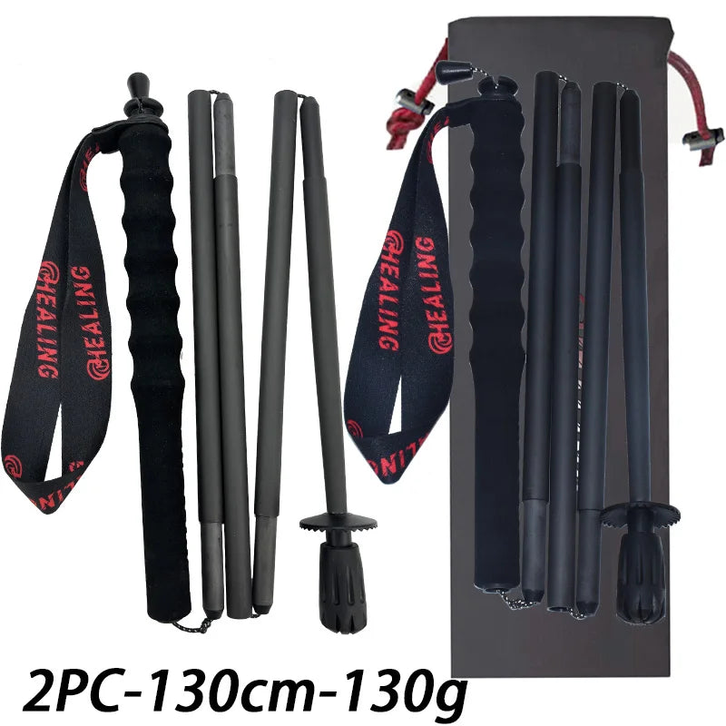 OKHEALING Foldable Carbon Fiber Trekking Poles for Hiking